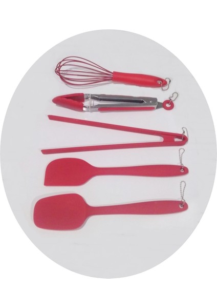 Silikon 5'li Spatula-Maşa-Çırpıcı Set