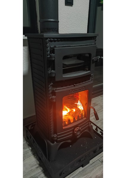 Flame Stove FS-053 Majör Tek Camlı Kuzineli Döküm Soba