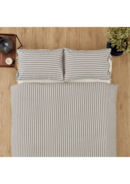 Karaca Home Denim Striped Çift Kişilik Nevresim Seti