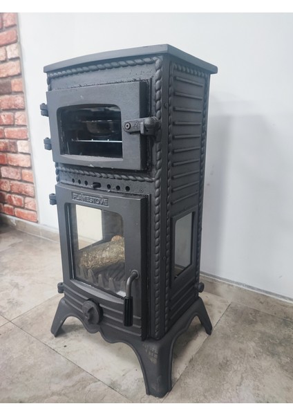 Flame Stove FS-054 Majör Lüx 3 Camlı Kuzineli Döküm Soba