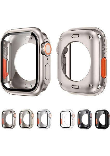 Apple Watch 41MM Ultra Dönüştürücü Gümüş Kasa ve Ekran Koruyucu