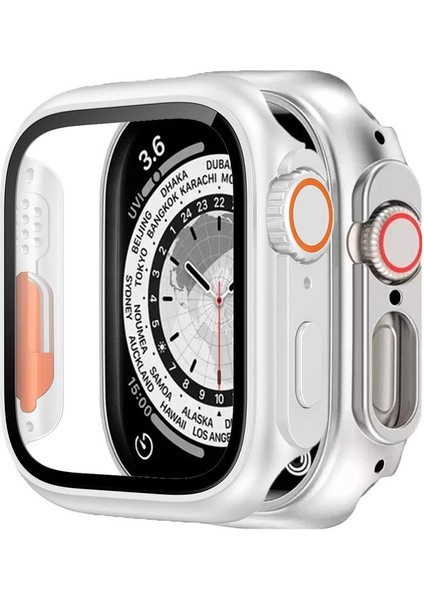 Apple Watch 41MM Ultra Dönüştürücü Beyaz Kasa ve Ekran Korruyucu