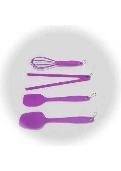 Silikon 4'lü Spatula-Maşa-Çırpıcı Set