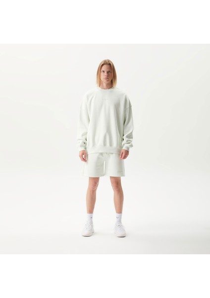 Bisiklet Yaka NO1YOU Nakışlı Uzun Kollu Mint Unisex Sweatshirt