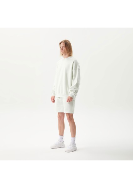 Bisiklet Yaka NO1YOU Nakışlı Uzun Kollu Mint Unisex Sweatshirt