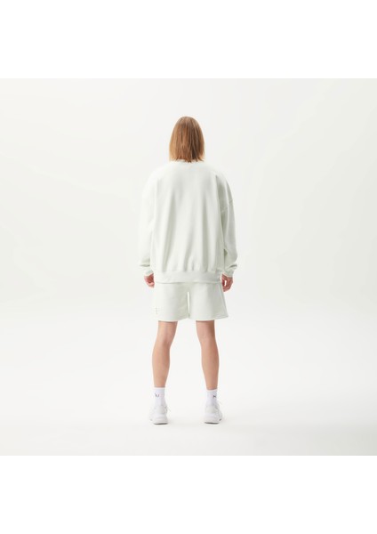 Bisiklet Yaka NO1YOU Nakışlı Uzun Kollu Mint Unisex Sweatshirt