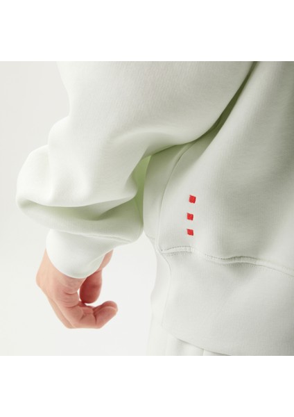 Bisiklet Yaka NO1YOU Nakışlı Uzun Kollu Mint Unisex Sweatshirt