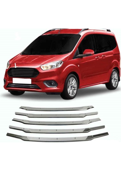 Ford Tourneo Courier 2017 Sonrası Ön Panjur 7 Parça Paslanmaz Çelik Uyumlu modelleri