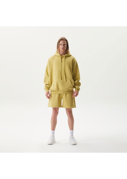 Kapüşonlu Kanguru Cepli Leak Green %100 Pamuklu Unisex Sweatshirt