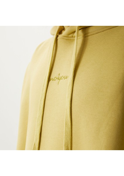 Kapüşonlu Kanguru Cepli Leak Green %100 Pamuklu Unisex Sweatshirt