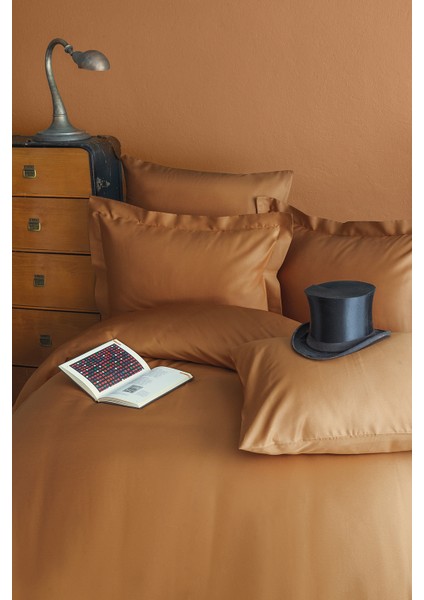 Simply Terracotta Çift Kişilik %100 Pamuk Saten Nevresim Takımı