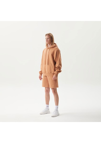 Kapüşonlu Kanguru Cepli Kahverengi Unisex Sweatshirt