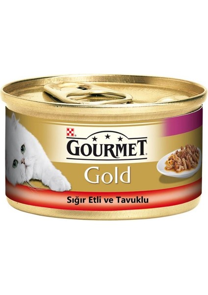 Gourmet Gold Sığır Etli ve Tavuklu Kedi Konservesi 85 gr - Farmapets