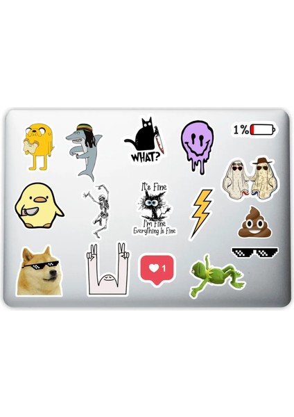 Quart Aksesuar Dekoratif Laptop Notebook Tablet Telefon Sticker Set 17 Quart Aksesuar