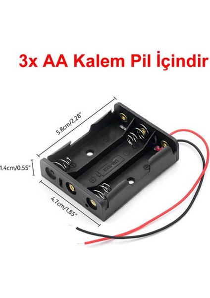 3'lü Aa Kalem Pil Kutusu Yuvası 4.5V Kablolu Kalem Pil Tutucu