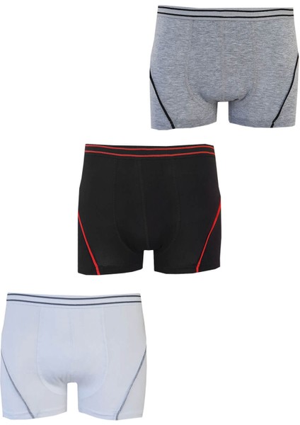 3lü Erkek Çocuk Likralı Boxer Pamuklu Esnek Rahat Paçalı Külot