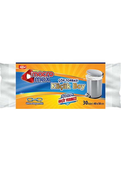 Extra Güçlü Çöp Torbası Küçük Boy 30'lu x 3 Paket