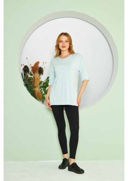 Kadın Bisiklet Yırtmaçlı Basic Tişört modelleri