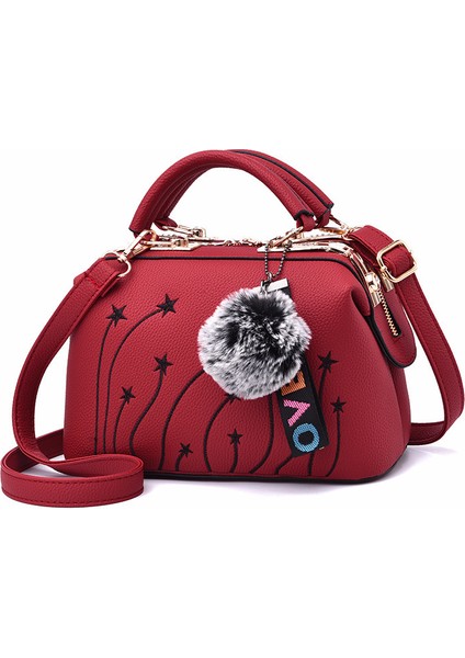 Sonbahar Yeni Çelik Zırh Yastık Çanta Basit Moda Işlemeli Omuz Messenger Çanta (Yurt Dışından)