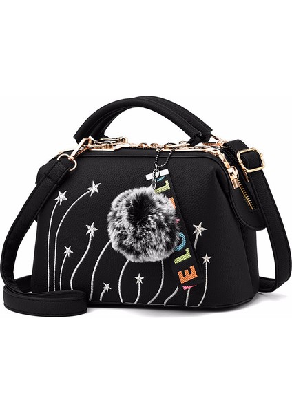 Sonbahar Yeni Çelik Zırh Yastık Çanta Basit Moda Işlemeli Omuz Messenger Çanta (Yurt Dışından)