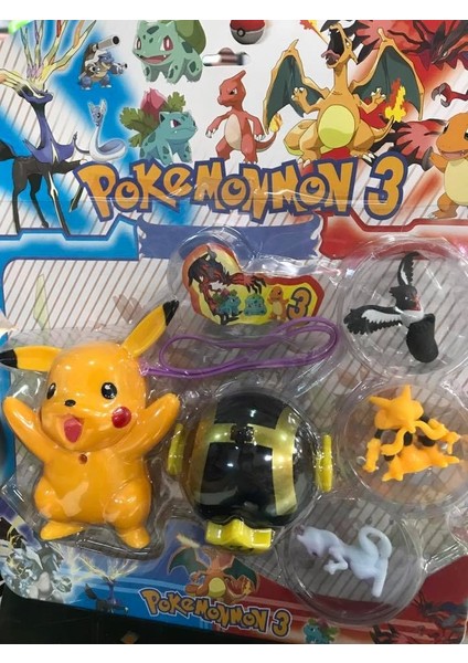 3 Kartela Pikaçu ve 3 Oyun Arkadaşıyla modelleri