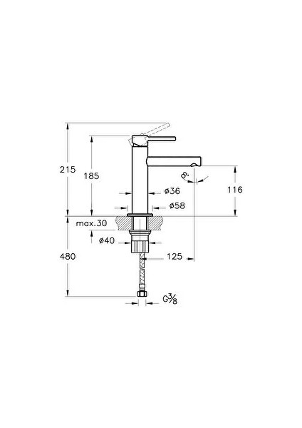 A42556 Origin Lavabo Bataryası Krom