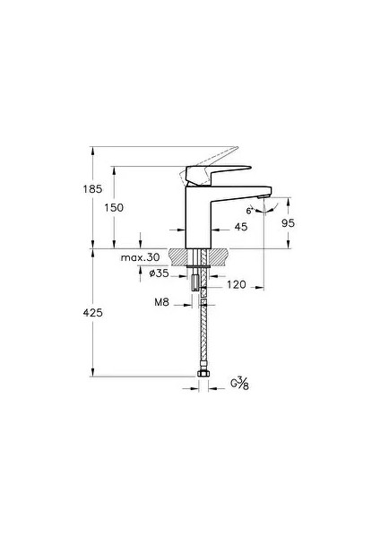 A42732 Root Square Lavabo Bataryası S