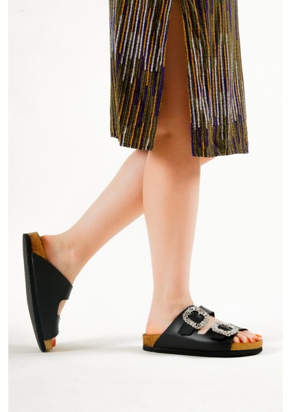 Ilyada Taşlı Çift Toka Kadın Terlik fırsatları