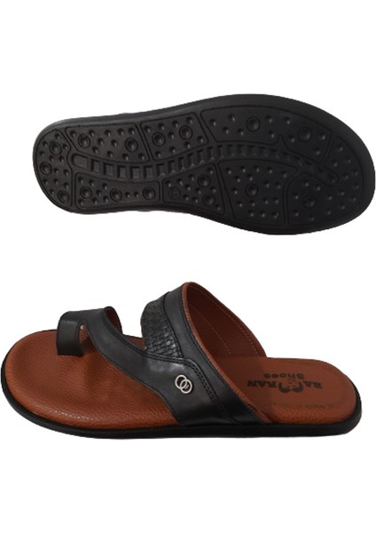 Erkek Hakiki Deri Parmak Arası Şık Terlik