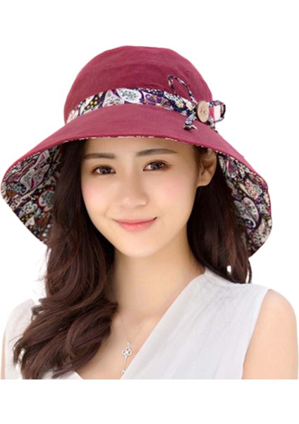 Eva Çift Taraflı Plaj Şapkası - Mor (Yurt Dışından)