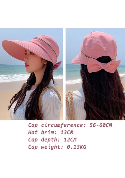 Eva Summer Big Brim Women Boş Top Şapka ile Yaz Çıkarılabilir Kap - Deri Kırmızısı (Yurt Dışından)