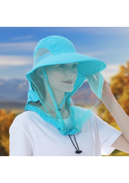 Eva Unisex Yüz Boyun Koruması Yaz Böcek Geçirmez Kapağı - Mavi (Yurt Dışından)