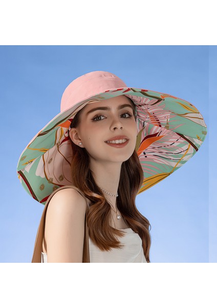 Eva 18CM Ağzı Çifte Giyilebilir Işık Nefes Alabilen Pamuklu Plaj Güneş Şapkası - Pembe (Yurt Dışından) fiyatları