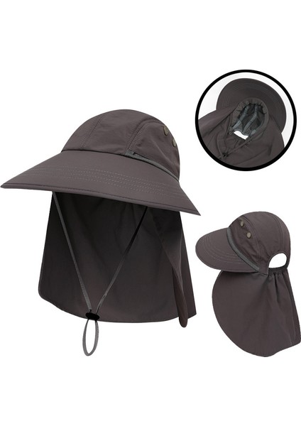 Eva Unisex Şal Su Geçirmez Anti-Kaymaz Çıkarılabilir Açık Güneş Şapkası - Siyah (Yurt Dışından)