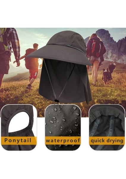 Eva Unisex Şal Su Geçirmez Anti-Kaymaz Çıkarılabilir Açık Güneş Şapkası - Siyah (Yurt Dışından) fiyatları