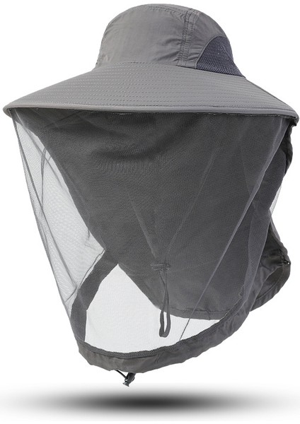 Eva Unisex Yüz Boyun Koruması Yaz Böcek Geçirmez Kapağı - Koyu Gri (Yurt Dışından)