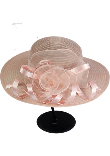 Eva Organza Çiçek Mizaç Gelinlik Şapkası - Somon (Yurt Dışından)