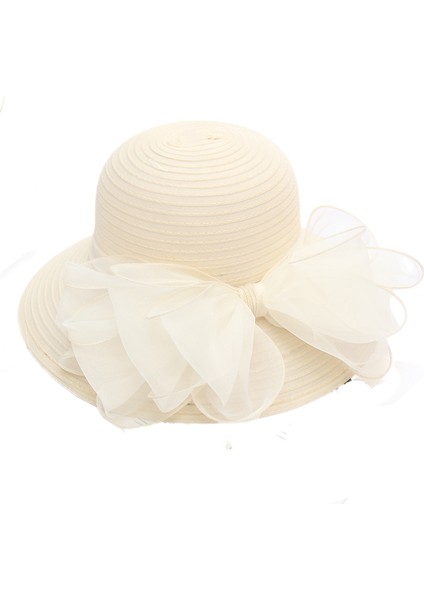 Eva Açık Big Brim Versiyon Yay Moda Kadınlar Ogen Iplik Şapkası - Bej (Yurt Dışından) fiyatları