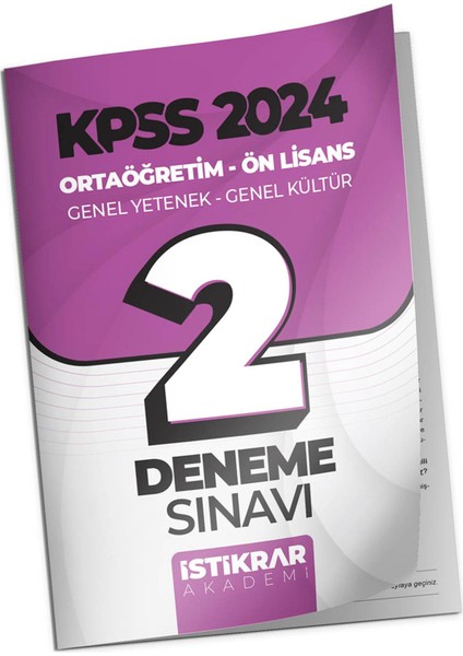 Istikrar Akademi Kpss 2024 Ortaöğretim Ön Lisans Genel Yetenek - Genel Kültür 2 Deneme Sınavı