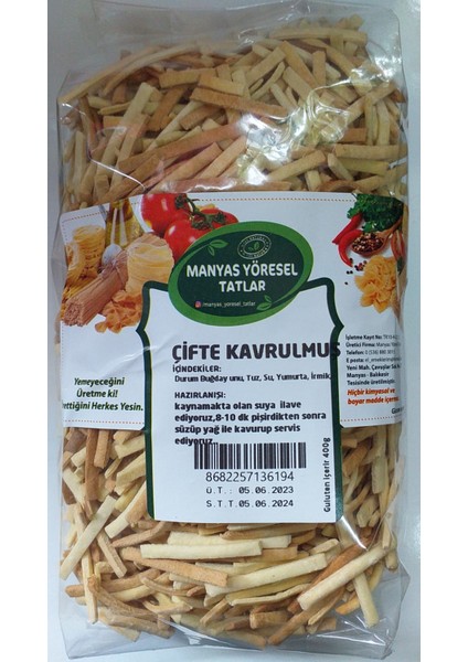 Manyas Yöresel Tatlar Çifte Kavrulmuş Erişte 400GR