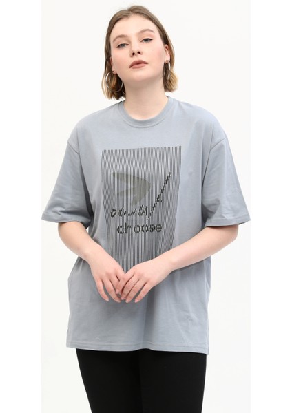 Owut Collection Pamuk Baskılı Bisiklet Yaka Örme T-Shirt