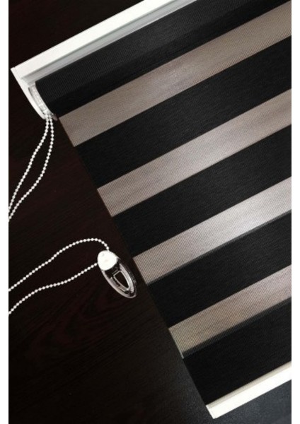 Modern Soft Bambu Zebra Perde Alüminyum Kasalı - Siyah fiyatları