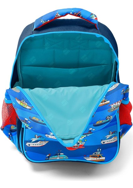 Kids Lacivert Mavi Gemi Desenli 3'lü Okul Çanta Seti SET0114416
