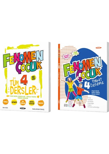 Fenomen Çocuk 4. Sınıf Tüm Dersler Soru Bankası + Deneme Seti 2 Kitap