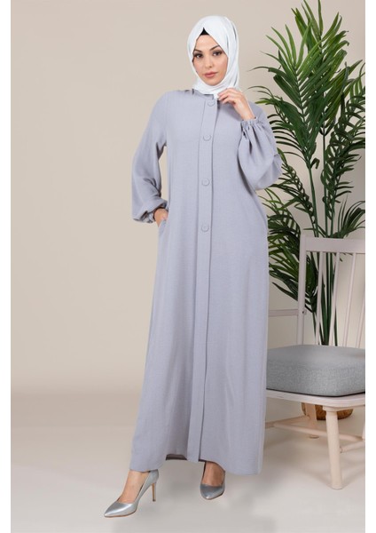 Düğme Espirili Gri Ferace 3712