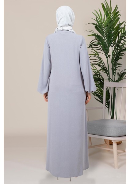 Düğme Espirili Gri Ferace 3712 fırsatları