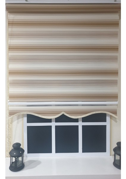 Modern Dekoratif Degrade Pliseli Zebra Stor Perde Alüminyum Kasalı - Açık Kahve fiyatları