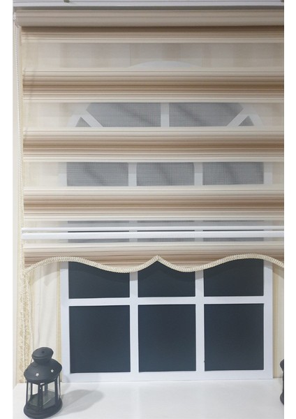 Modern Dekoratif Degrade Pliseli Zebra Stor Perde Alüminyum Kasalı - Açık Kahve fırsatları