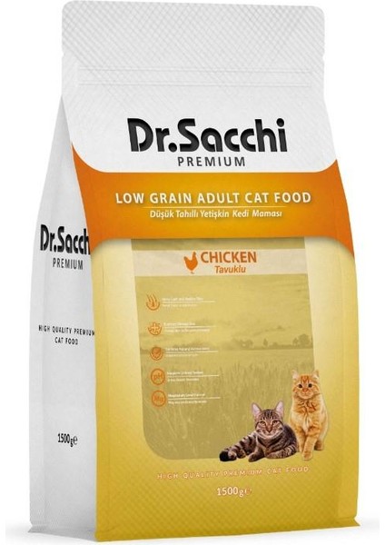 Dr.sacchi Yetişkin Tavuklu Kedi Maması 1.5 kg