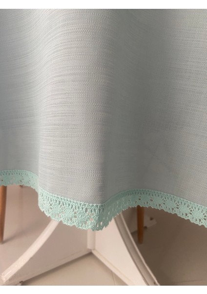 Keten Dokulu Yuvarlak Masa Örtüsü 160CM modelleri